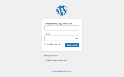 WordPress belépés és elfelejtett jelszó